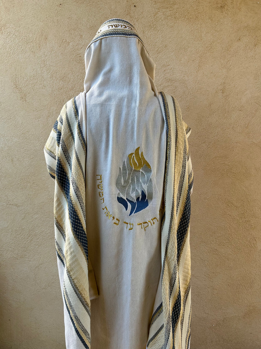Handmade tallit - Breslev Fire