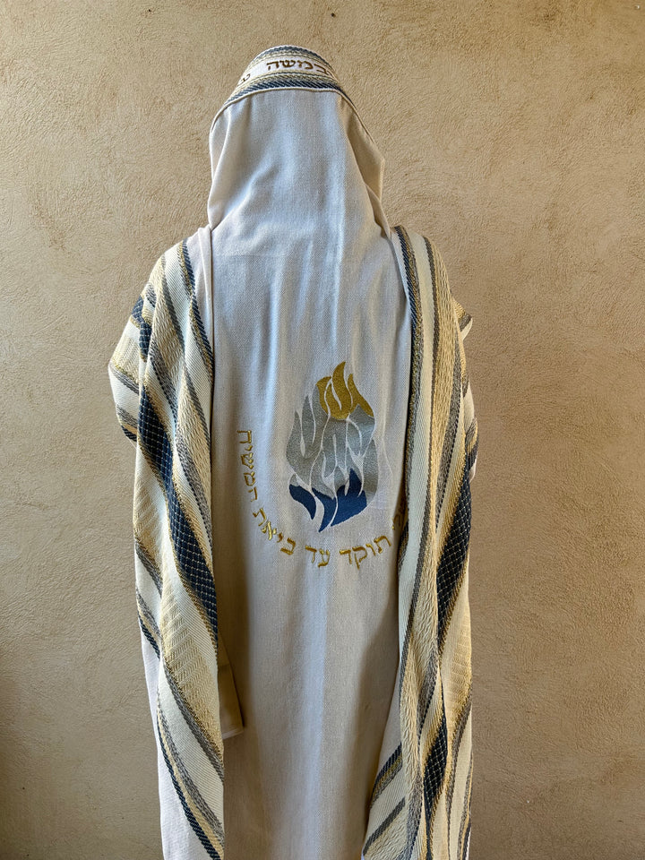 Handmade tallit - Breslev Fire