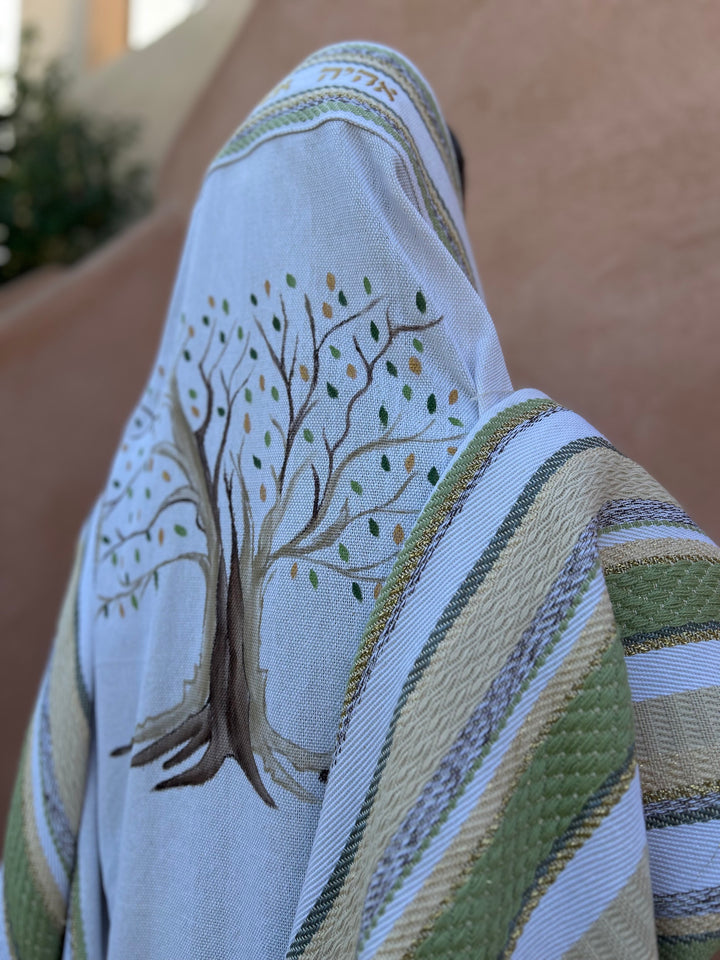 Handmade Tallit - Gefen with Tree of Life