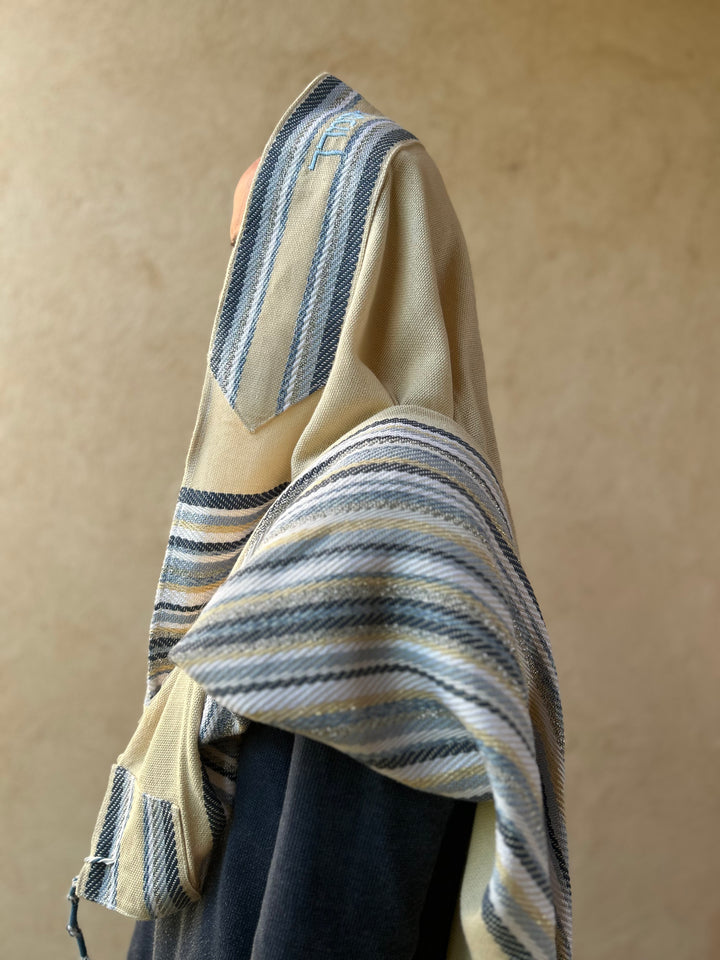 Handmade Tallit - Gevura Blue