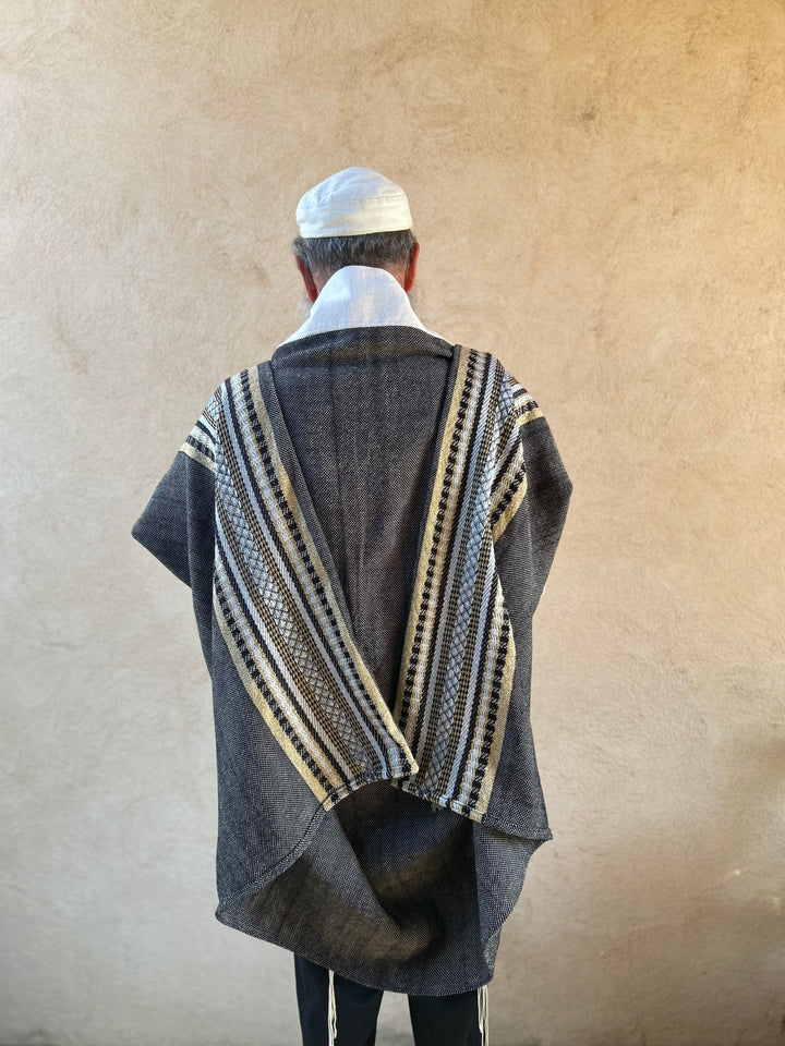 Black Gold and Silver - Handmade Cotton Tallit