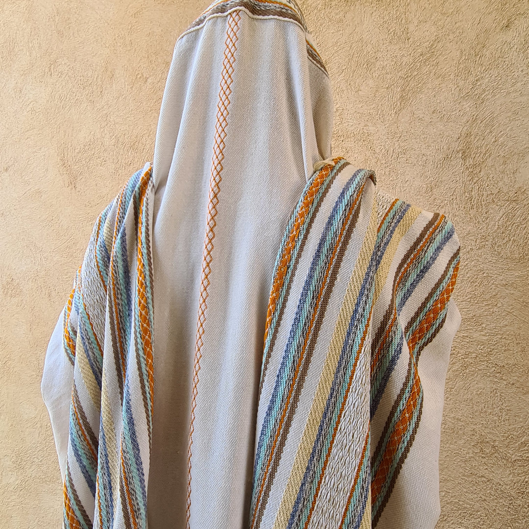 Handmade Tallit - Tavor white background